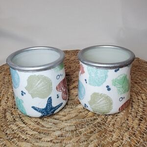 Oui Jar Seasonal Beach Summer Candle Votives Holder Cup Trinket Coin Jar